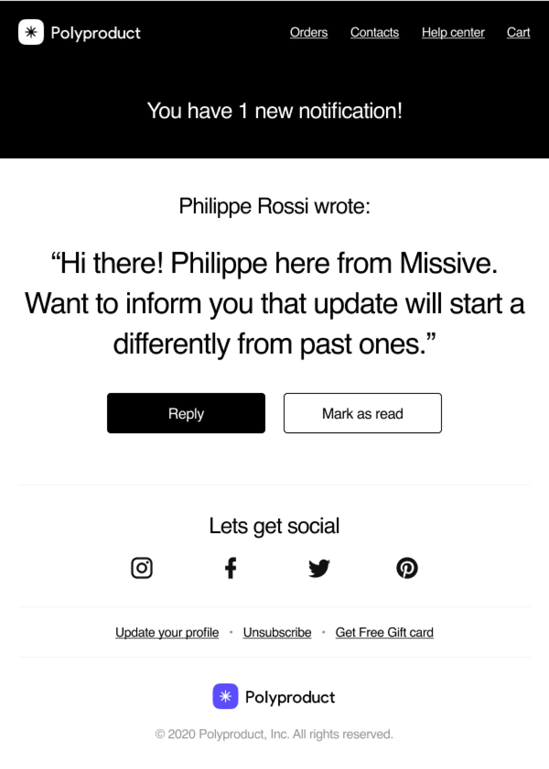 Message notification